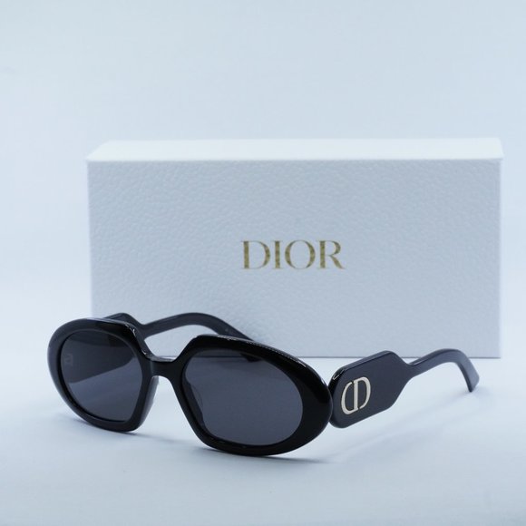 FINAL PRICE NEW DIOR DiorBobby R2U 10A0 SHINY BLACK / SMOKE SUNGLASSES - Picture 1 of 12